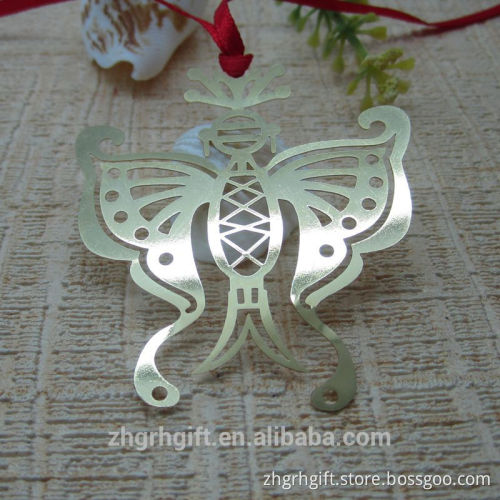 Custom Shape Golden Butterfly Bookmark Upscale Etched Bookmark